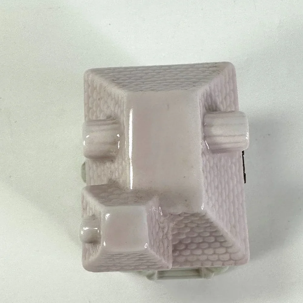 Porcelain Pastel Cottage with Hinged Lid for Trinkets or Rings